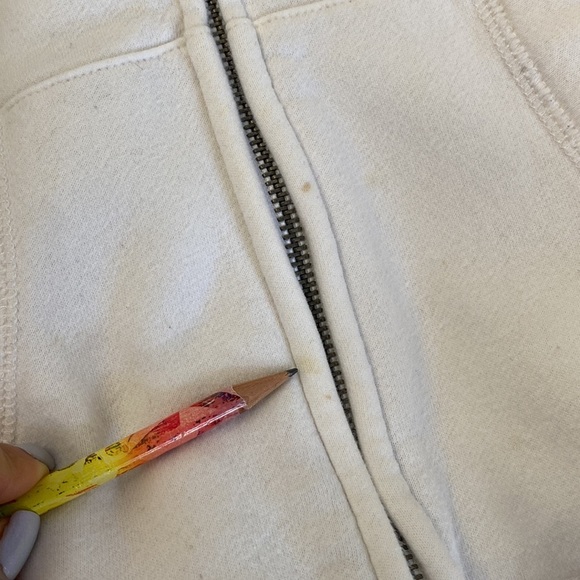 2/$25White casual comfy Aeropostale zip up waffle lined hooded sweater sz medium - Picture 9 of 11